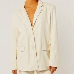 Nwt Peppermayo Ivory Snakeskin Oversized Blazer sz 8/EU 40/AU UK 12